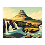 Vintage Iceland, Kirkjufell Mountain Poster (Print Only) thumbnail
