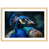 Peacock Head Close Up Majestic Blue Bird
