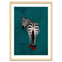 Zebra wearing heals