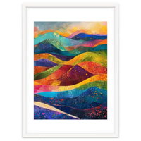 Vibrant Abstract Patchwork Landscape Art