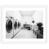 Minimalist Black and White Laundry Room Art, Washing Machine Photography thumbnail