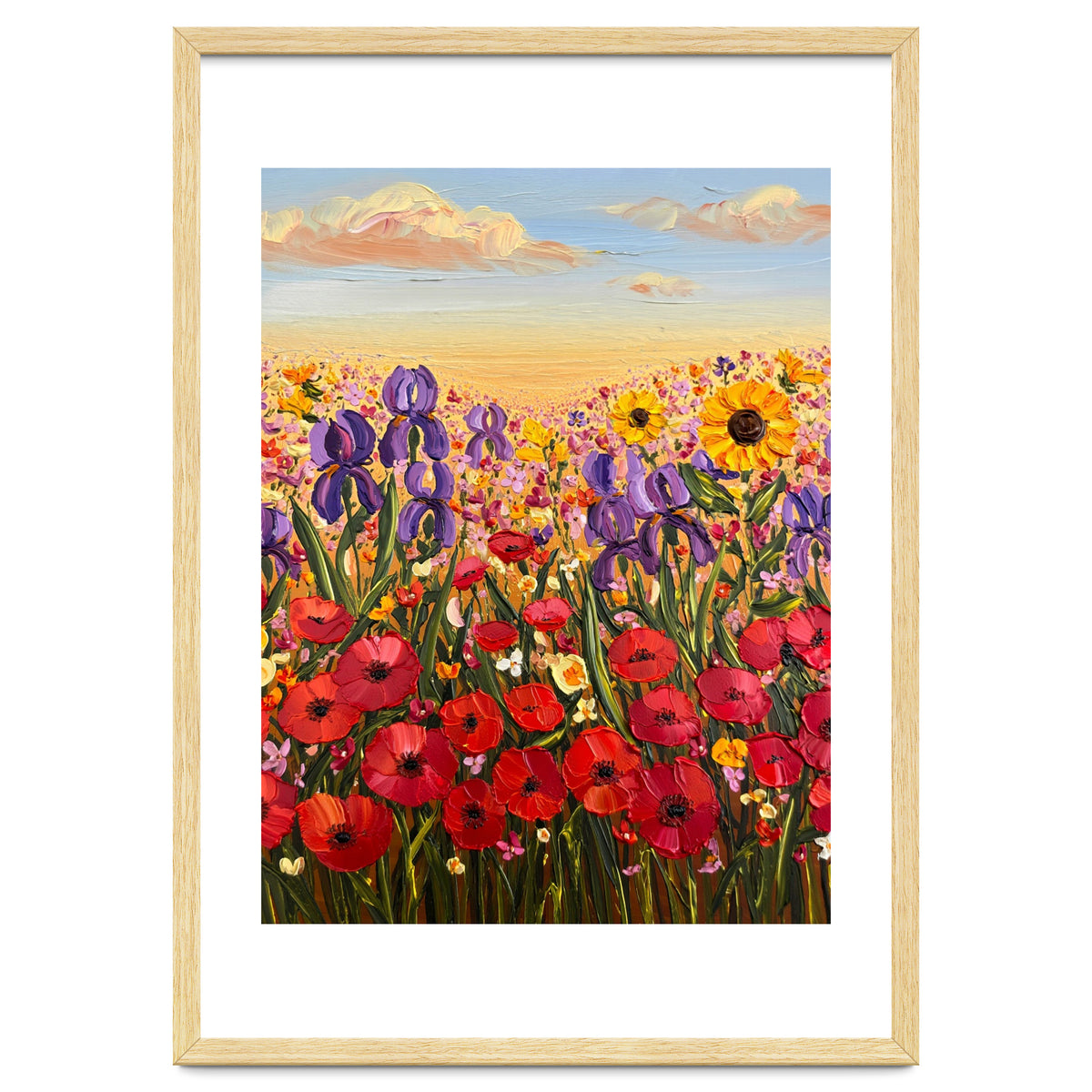 Vibrant Wildflower Field Oil Painting