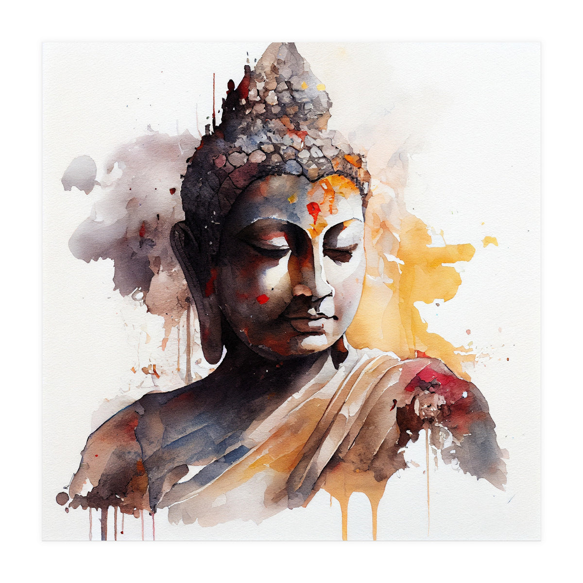 Watercolor Buddha #3 (Print Only)