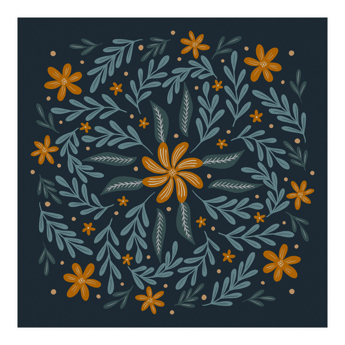 Circular Flowers 1  (Print Only)