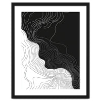 Abstract Black And White Wavy Lines Flowing