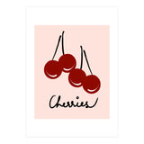 Cherries modern simple minimalistic red cute Fruit wall art (Print Only) thumbnail