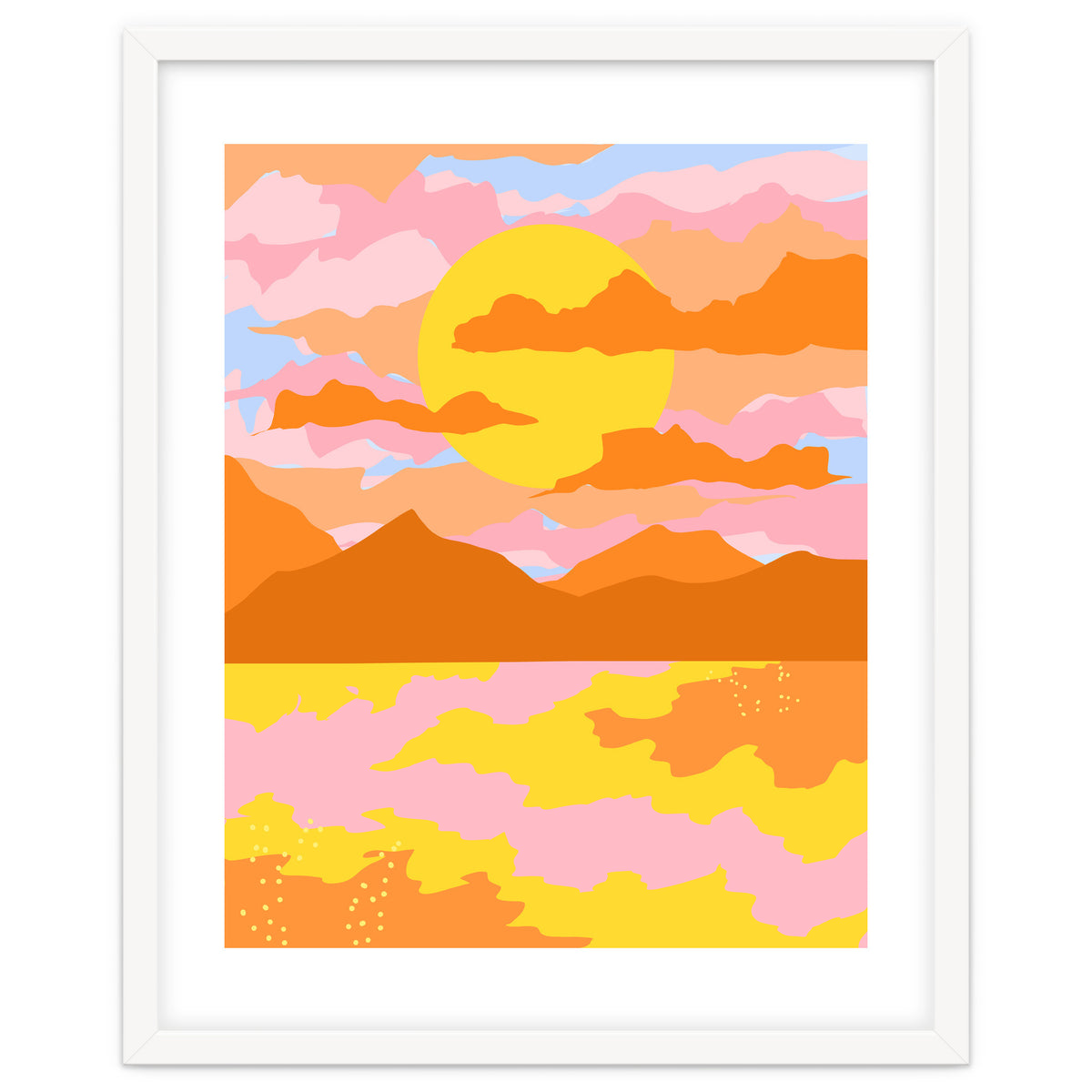 Colors Of The Sky, Sunset Sunrise Nature Landscape Illustration, Travel Adventure Bohemian Colorful