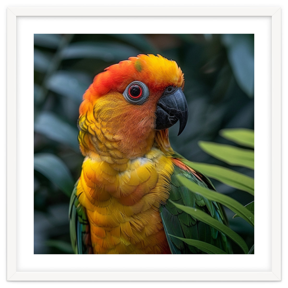 Close Up Of A Colorful Sun Conure Parrot