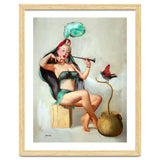 Pinup Sexy Girl Performing A Trick thumbnail