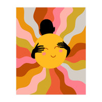 Faith, Sunshine Sunrays Positivity Hope, Embrace Love Rainbow Growth, Vintage Illustration Eclectic Bohemian Colorful Concept (Print Only)