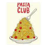 Pasta Club Illustration, Spaghetti and Tomatoes Art Print for Kitchen Wall Decor (Print Only) thumbnail