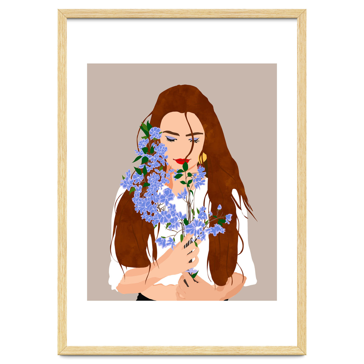 The Becoming, Nature Plants Bohemian Woman, Botanical Modern Mindful Self Care Self Love Positivity