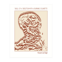 Skull Of A Skeleton With A Burning Cigarette (Print Only)