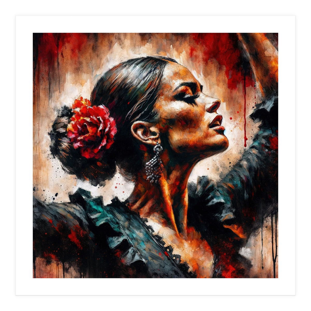 Watercolor Flamenco Dancer #5 (Print Only)