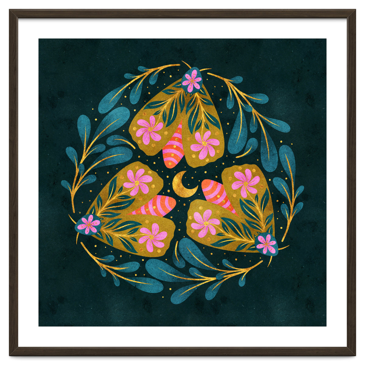 Floral Moths and Moon