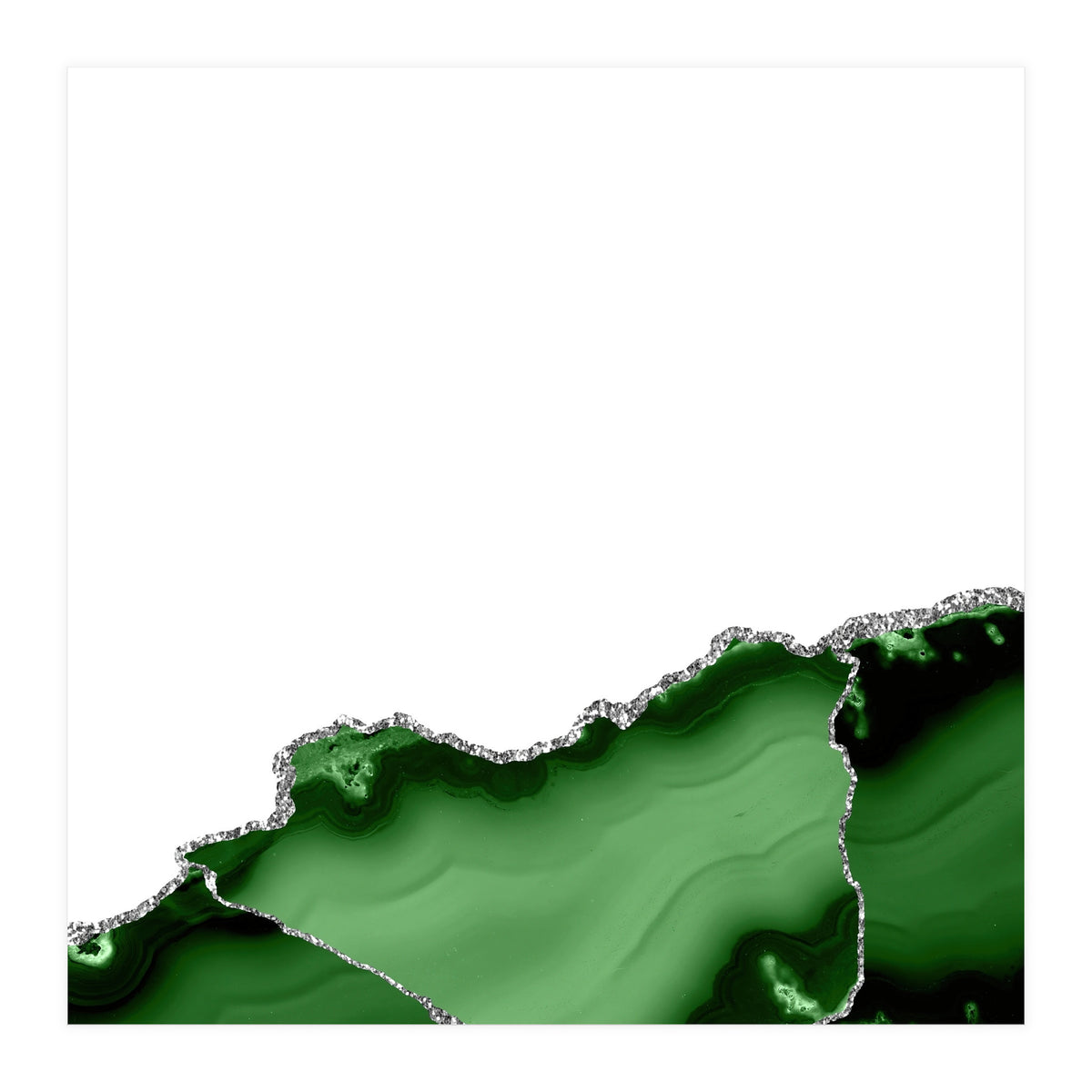 Green & Silver Agate Texture 09 (Print Only)