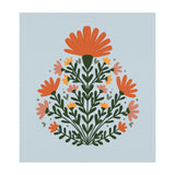 Symmetrical floral bouquet - orange and green (Print Only) thumbnail