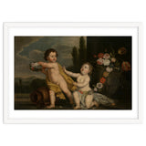 German Master (18th Century) – Two Putti with Garlands of Flowers thumbnail