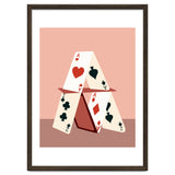 A House Made Of Cards, Relationship Concept Painting, Illustration Playing Cards, Spade Heart Eclectic Bohemian Contemporary thumbnail