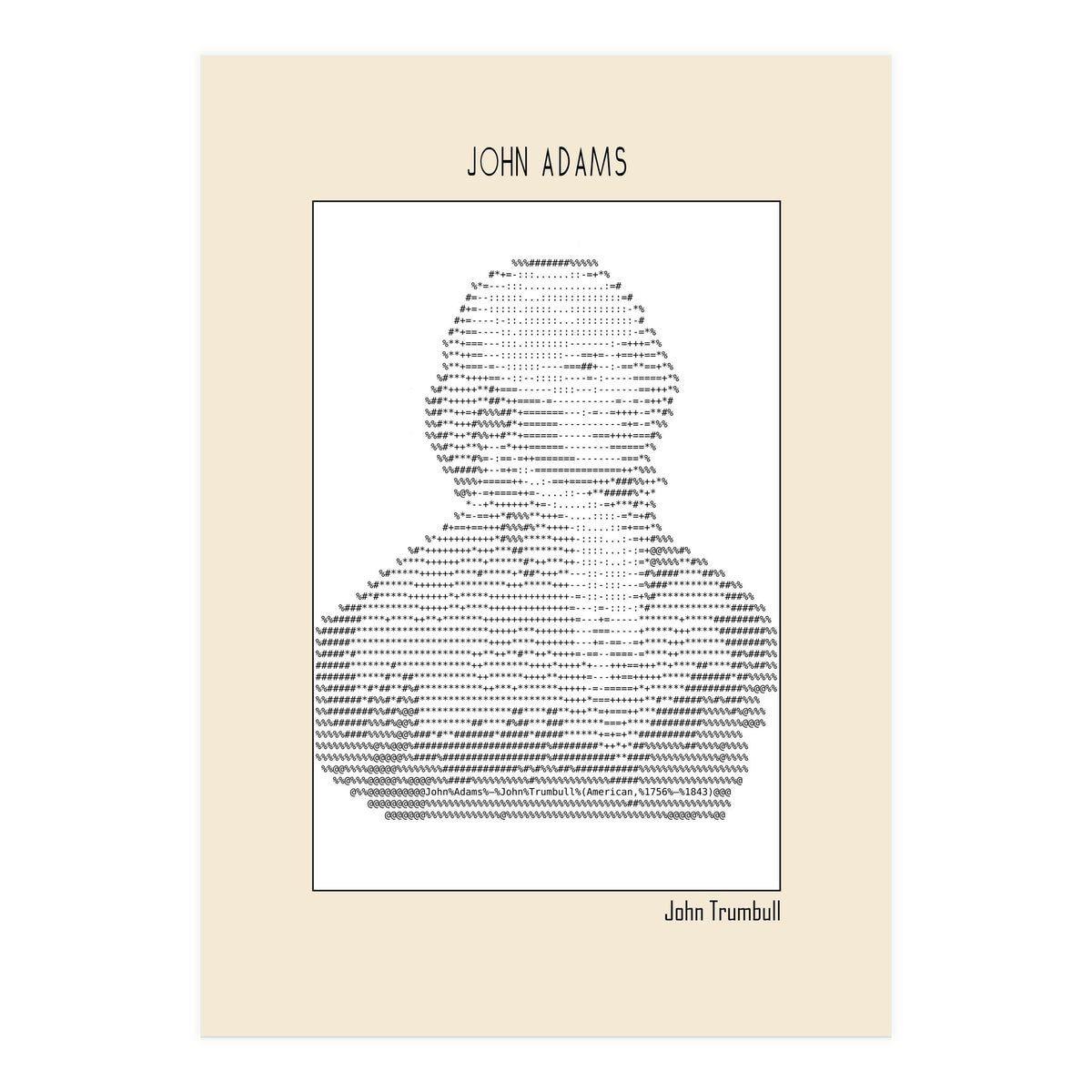 John Adams – John Trumbull (ascii Art) (Print Only)