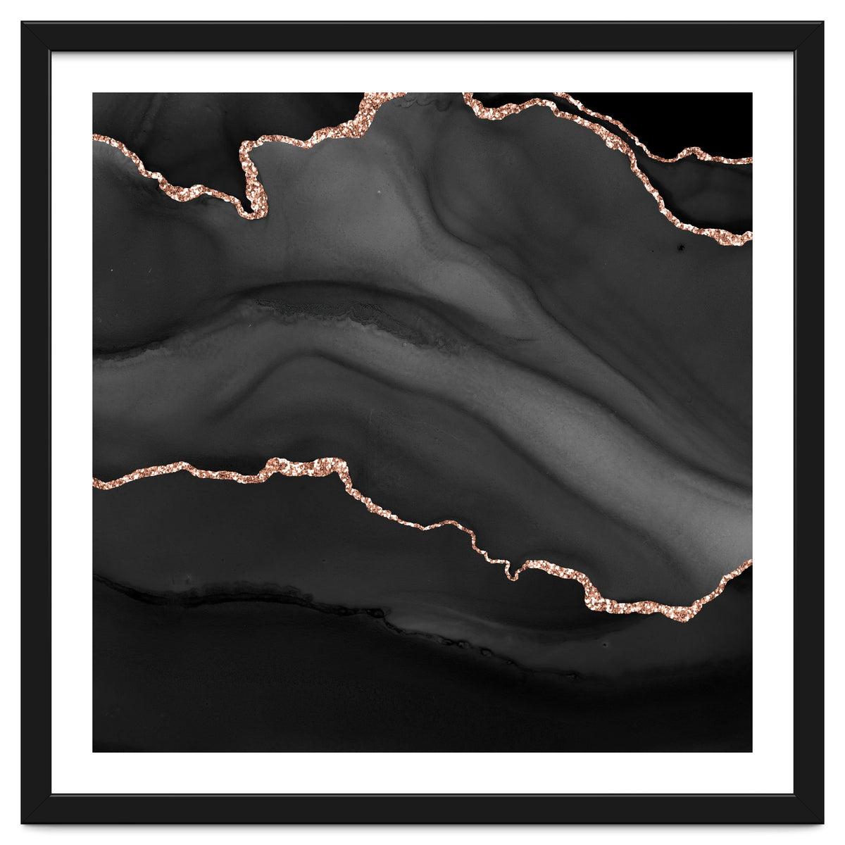 Black & Rose Gold Agate Texture 01