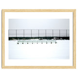 Bench with no people in snowy winter thumbnail