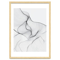 Abstract Black And White Flowing Lines Organic Form