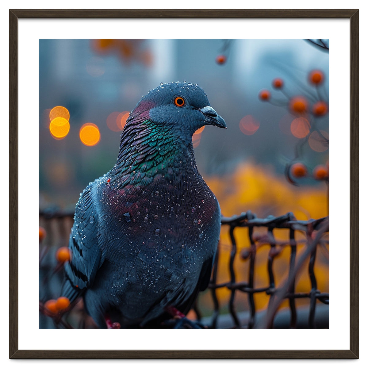Pigeon With Water Droplets
