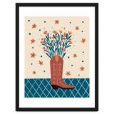 Mocha Cowboy boot with flowers thumbnail