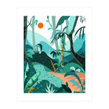 Jungle Paradise, Tropical Nature Forest Botanical Plants, Bohemian Vintage Exotic Wild (Print Only) thumbnail