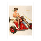 Pinup Sexy Girl On A Go Cart Car (Print Only) thumbnail