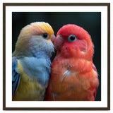 Two Lovebirds Nuzzling Close Up Portrait thumbnail