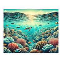 Vintage Australia, Great Barrier Reef Poster (Print Only)
