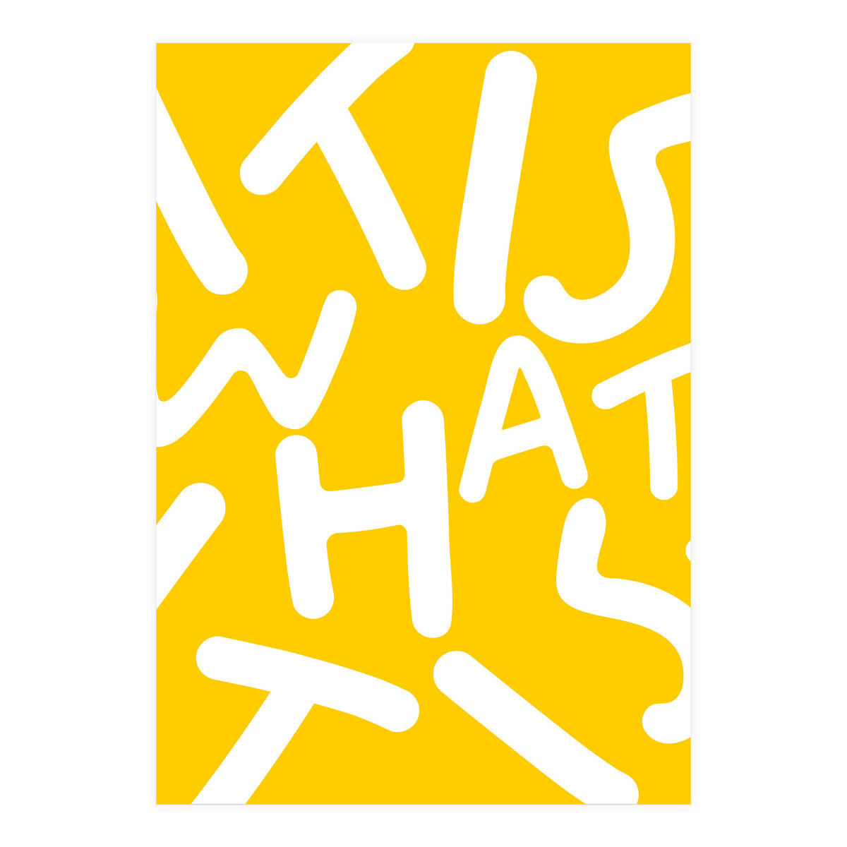 It Is What It Is. Typography Funky Quote Saying Words, Minimal Positivity Bright Yellow, Fun Quirky Eclectic Bohemian Contemporary Modern (Print Only)