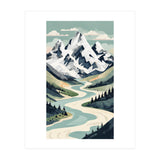 Majestic Alpine Peaks: Organic Modern Landscape Art (Print Only) thumbnail