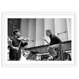 Conductor Herbert von Karajan rehearsing with Nathan Milstein in Lucerne, Switzerland. Lucerne,1957. thumbnail
