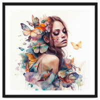 Butterfly Muse Watercolor Portrait