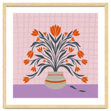 Tulips in a vase - orange and violet thumbnail