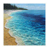 Sun-Drenched Coastal Shoreline with Textured Impasto Waves (Print Only) thumbnail