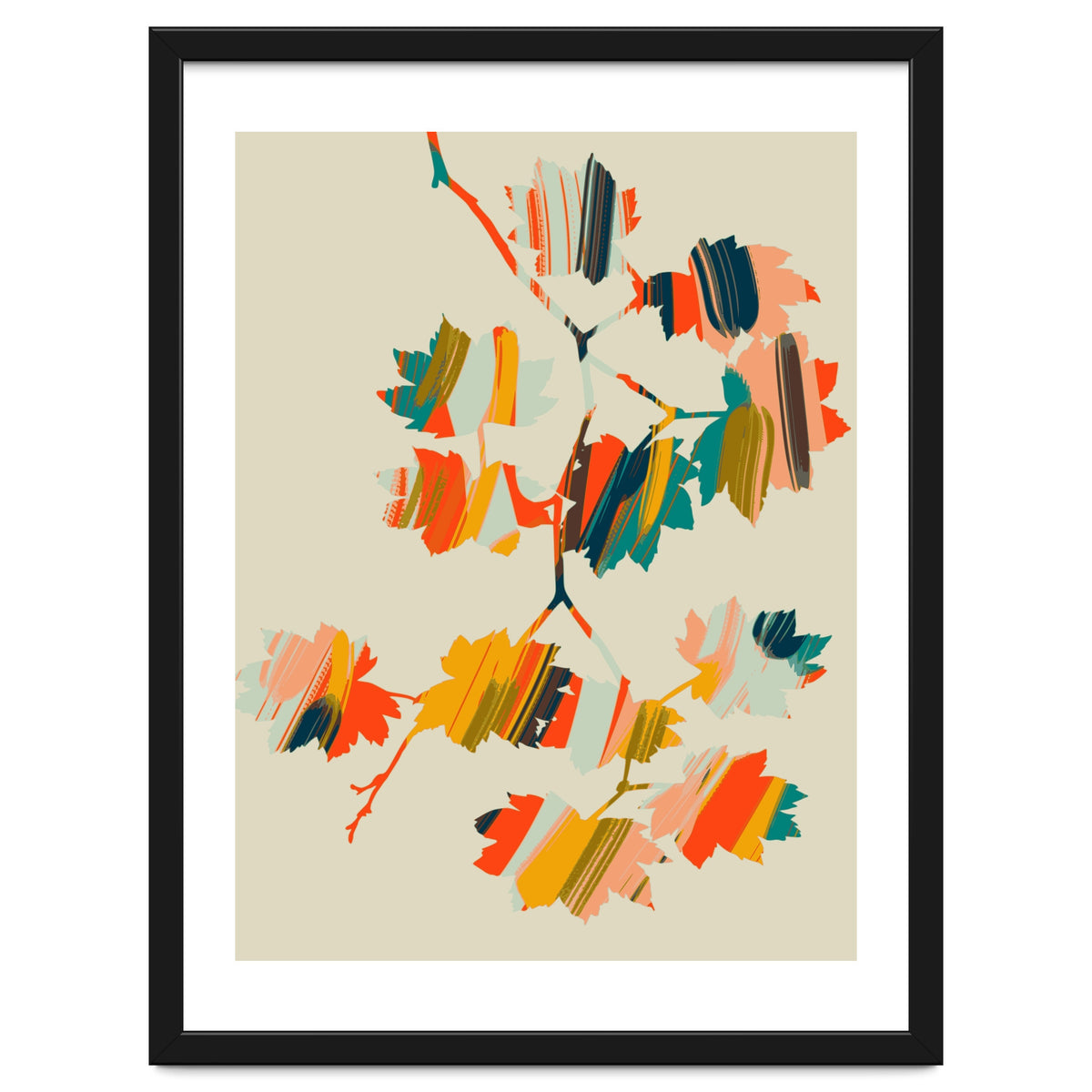 colorful hanging maple leaves