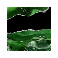 Green & Silver Agate Texture 02  (Print Only)
