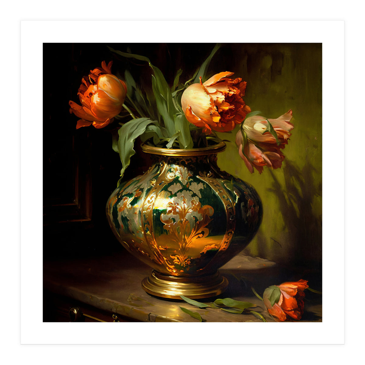 Orange Parrot Tulips (Print Only)