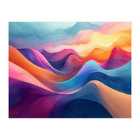 Vibrant Abstract Flowing Peaks Art (Print Only)
