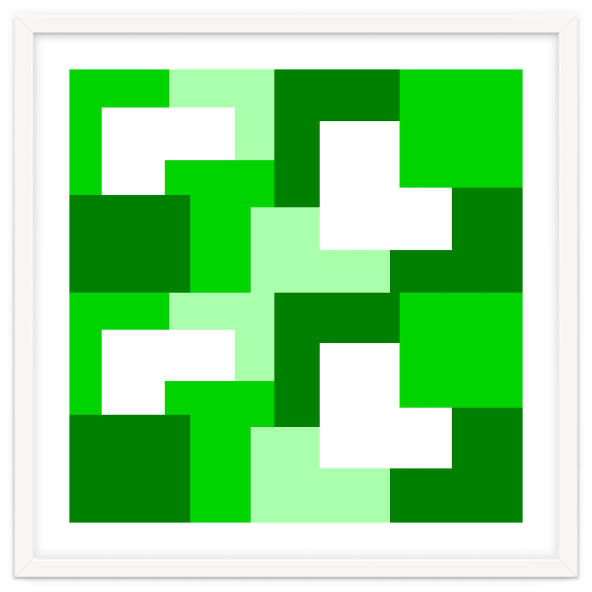 Green Abstract Square Tiles