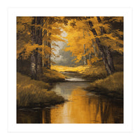 Golden Autumn Forest River (Print Only)