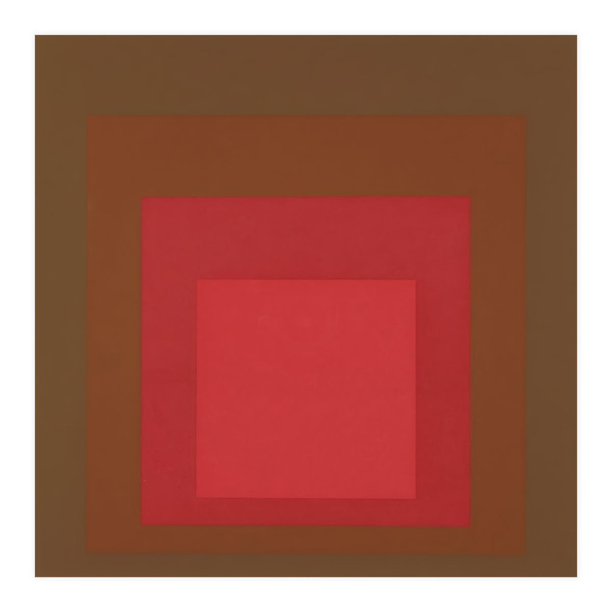JOSEF ALBERS - HOMAGE TO THE SQUARE, RED, BROWN  (Print Only)