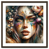 Floral Forest Druid Woman Portrait