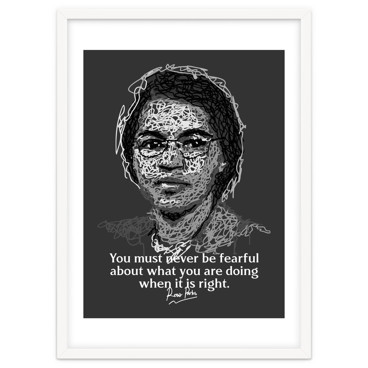 Rosa Parks  American Activist Legend in Scribble Art