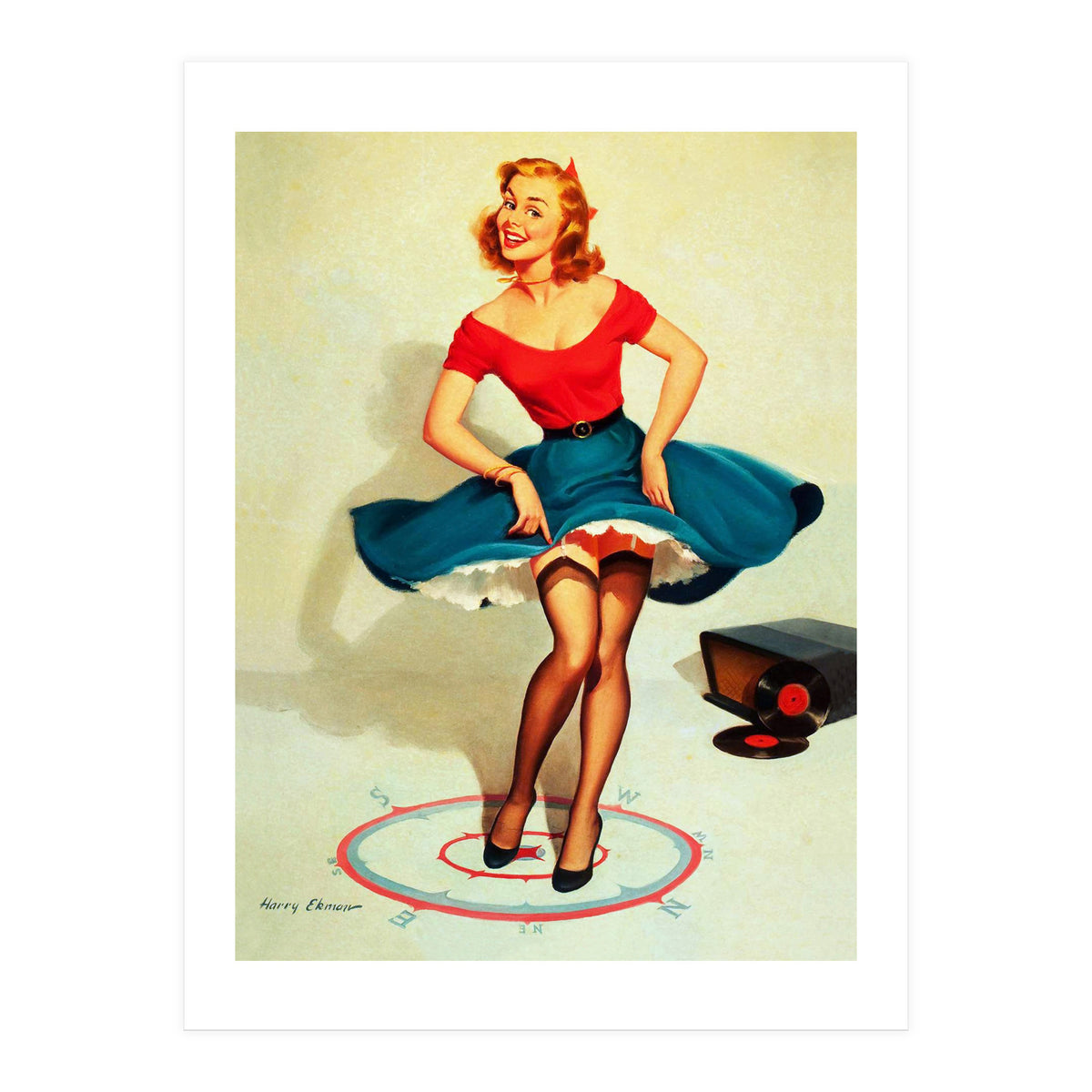 Pinup Dancing Girl (Print Only)