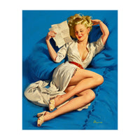 Pinup Sexy Girl Reading A Love Letter (Print Only)